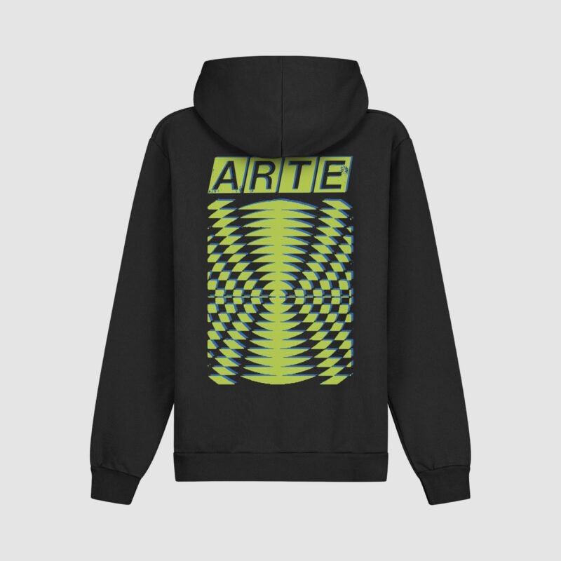 Hoodie Graphique Abstrait Dos - Noir