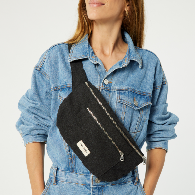 Le sac banane grand format - Orsel - Coton recyclé Noir