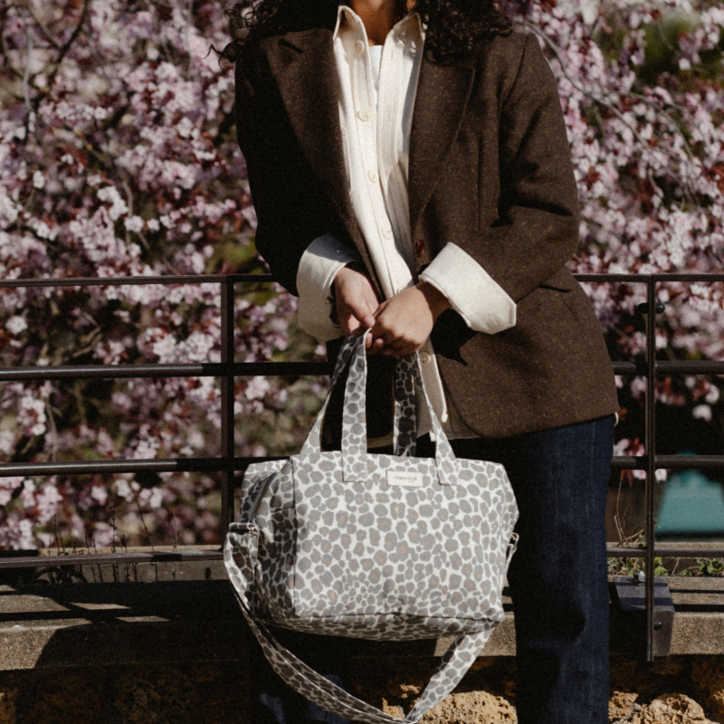 Le city bag - Sauval - Polycoton recyclé Léopard Gris