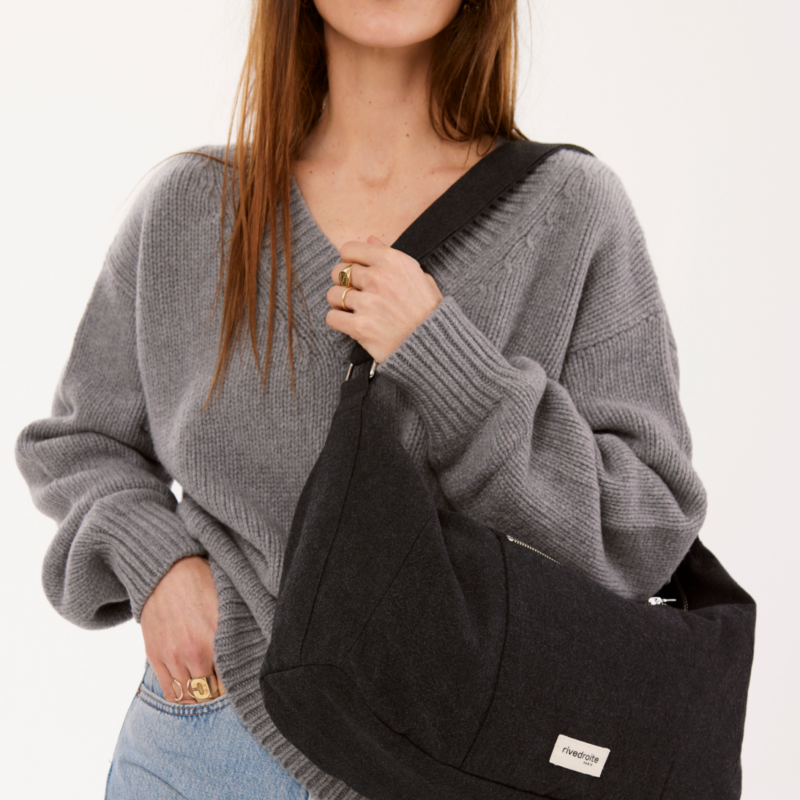 Le sac Crossbody - Charlot - Coton recyclé Noir