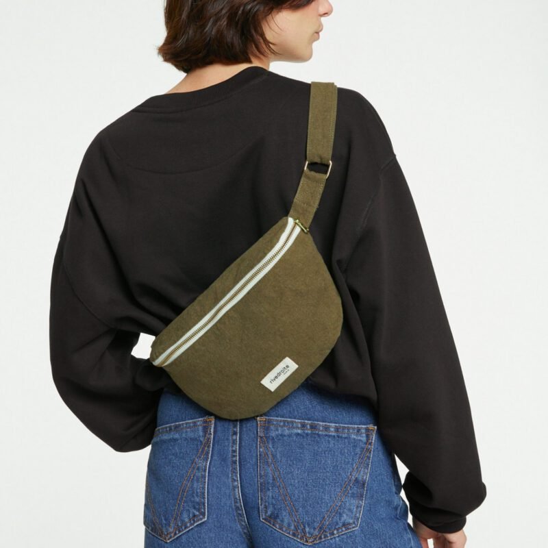 Le sac banane - Custine - Coton recyclé Kaki