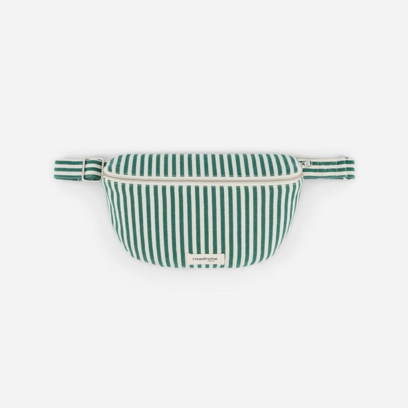 Rive Droite Paris — Le sac banane - Custine - Coton recyclé Rayé Vert