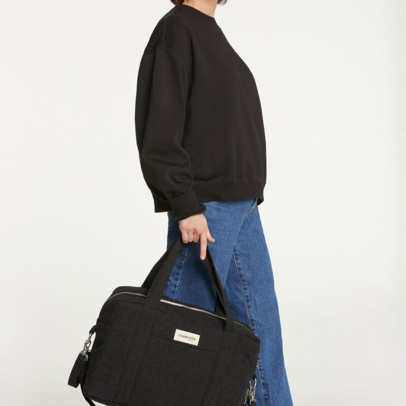 L'anti sac à langer - Darcy - Coton recyclé noir