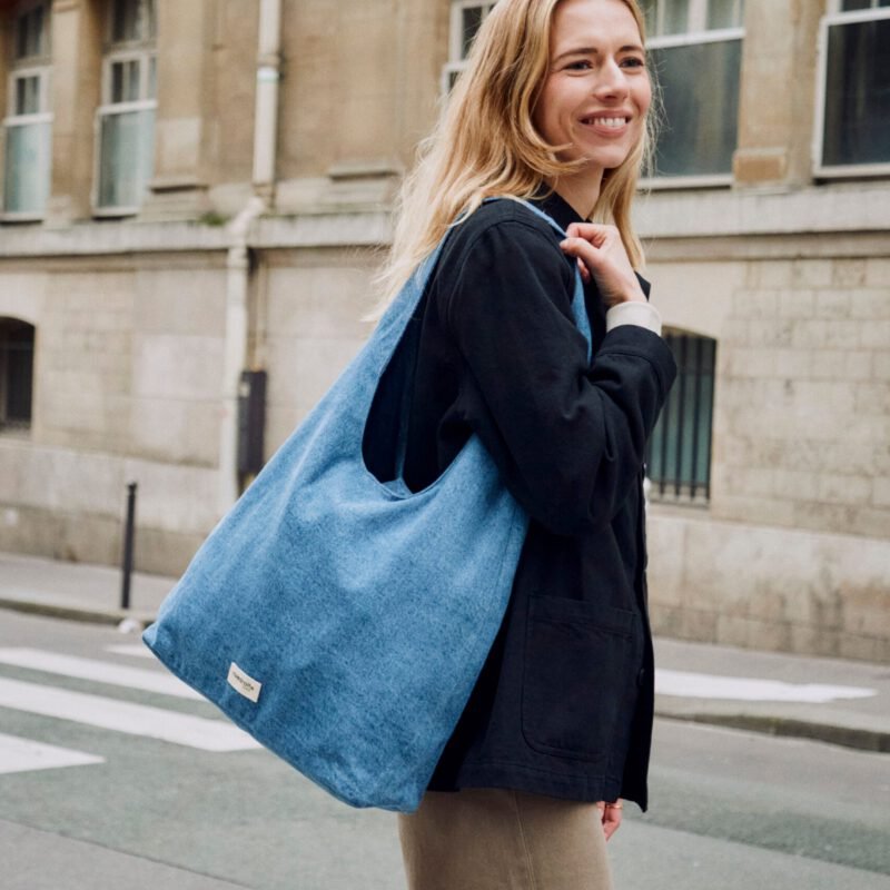 Le sac hobo - Richelieu - Denim Clair recyclé
