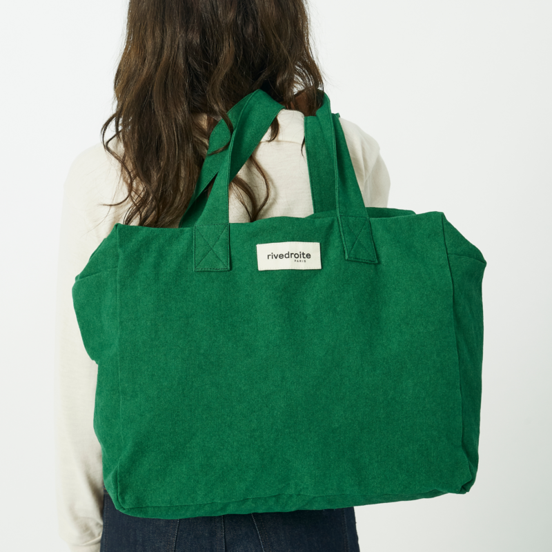 Rive Droite Paris — Le sac 24 heures - Célestins - Polycoton Recyclé Vert Impérial