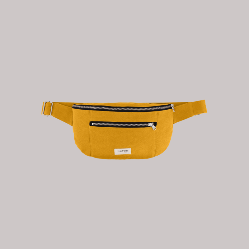 SOUFFLE｜Orsel le sac banane grand format - SECOND - Coton recyclé Moutarde