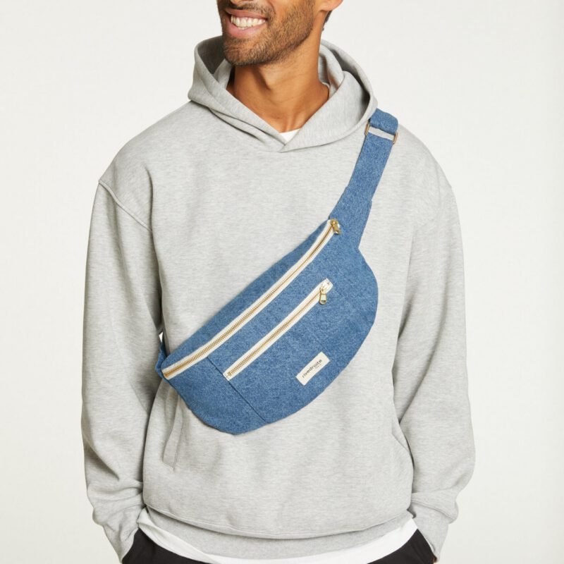 Le sac banane grand format - Orsel - Denim Clair Upcylé