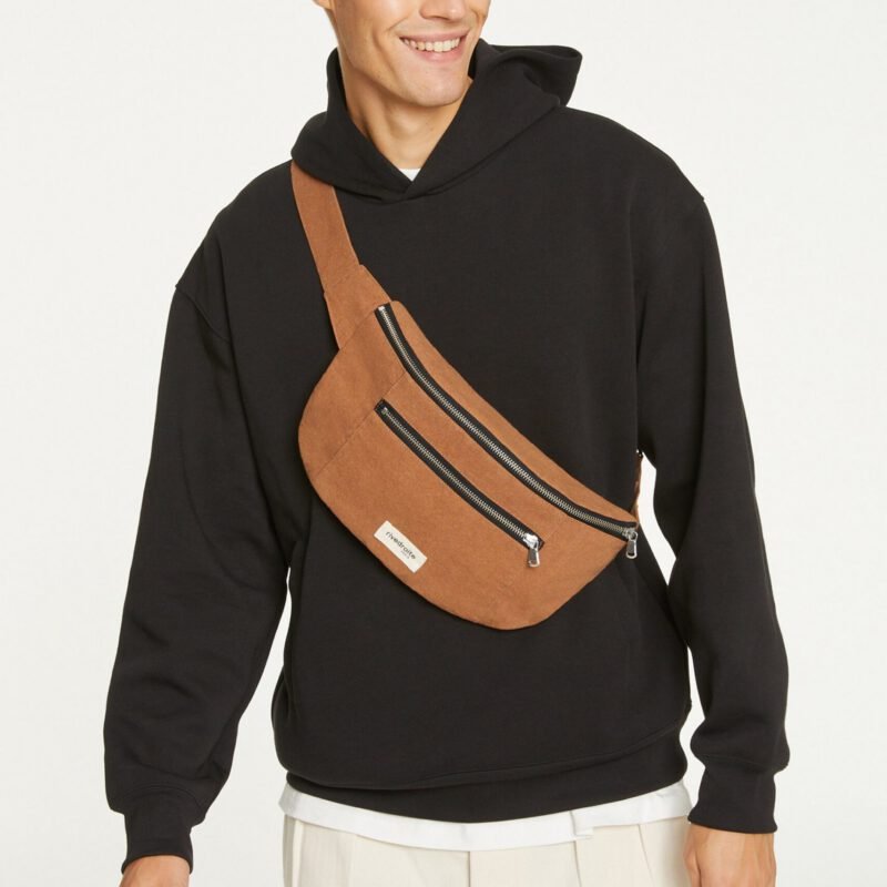 Le sac banane grand format - Orsel - Coton recyclé Camel