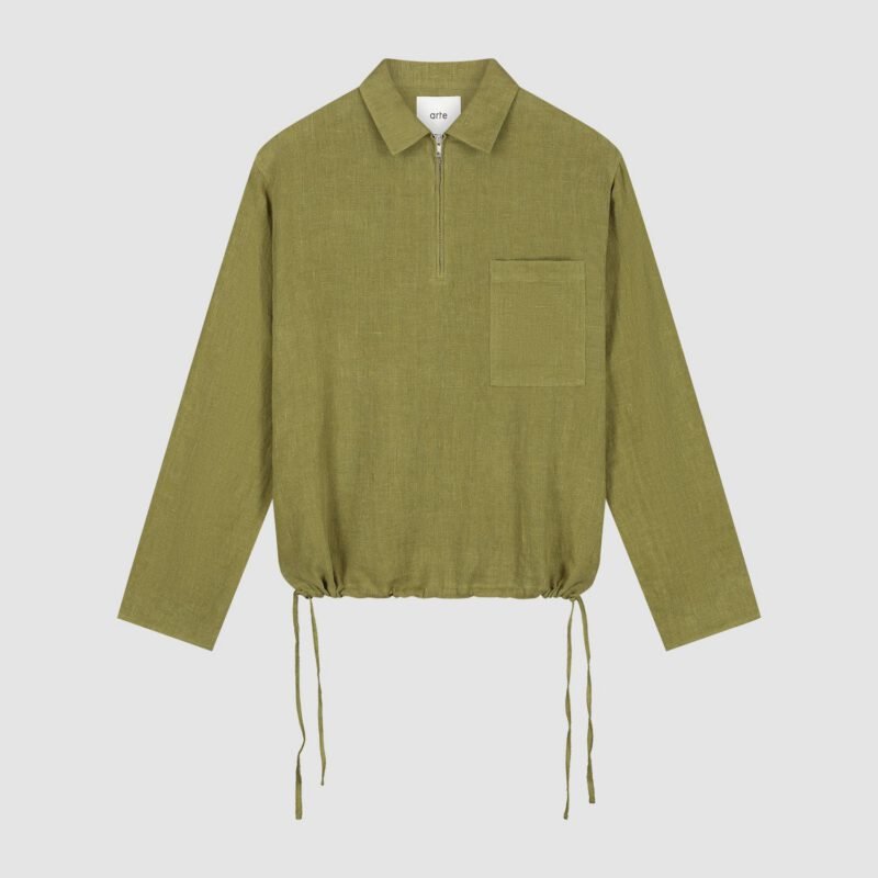 Pullover Zippé Lin - Vert