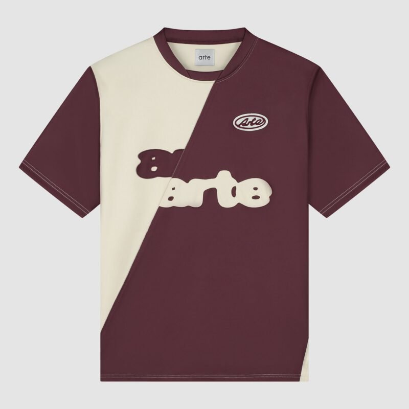 T-Shirt Football - Bordeaux/Crème