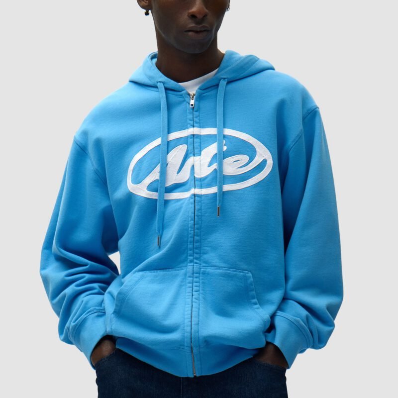 Hoodie Zippé Logo Cercle - Bleu