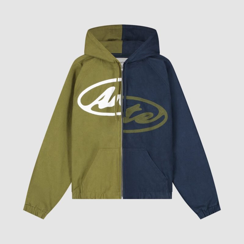 Veste à Capuche Canvas - Marine/Vert