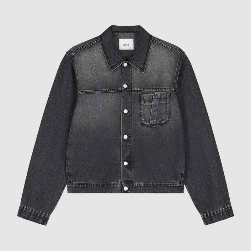 Veste Denim Poche Pliante - Noir Délavé