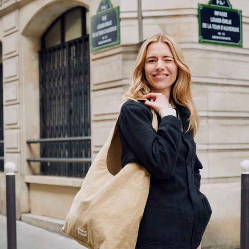 Le sac hobo - Richelieu - Polycoton Recyclé Beige