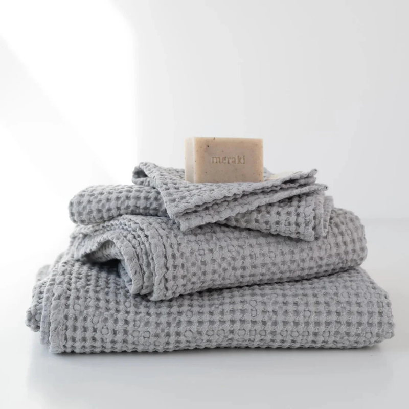 Gaufrée de Bain - Serviette Premium - Gris clair