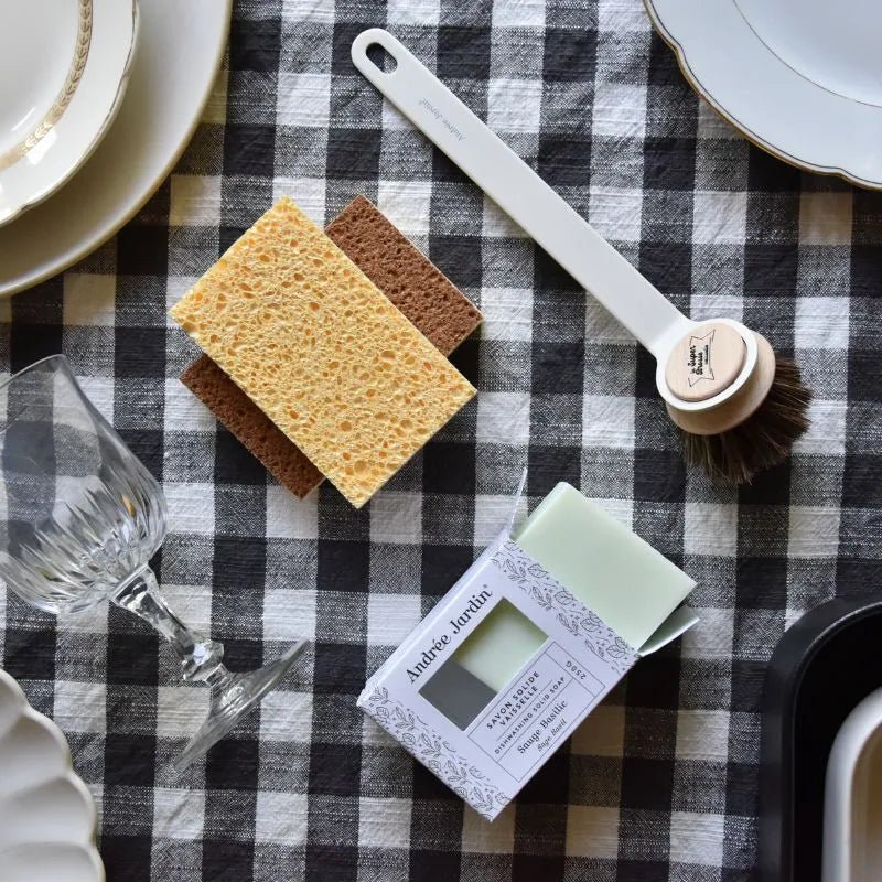 SUPER Brosse souple + Eponge + Solide vaisselle - Set Complet